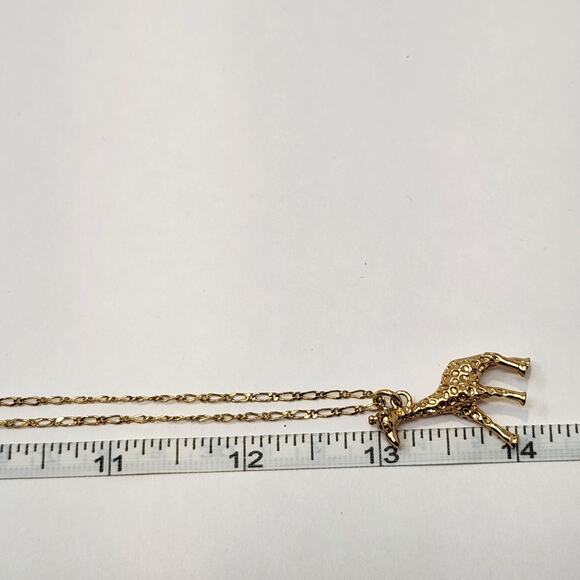 J Crew Giraffe Pendant 26 inch Chain Necklace Gold Tone Animal Fashion Jewelry - Picture 5 of 5